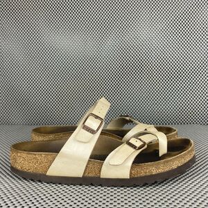Birkenstock Mayari Adult Sandals 37 L6 M4 Cream Leather Buckle Made In Germany